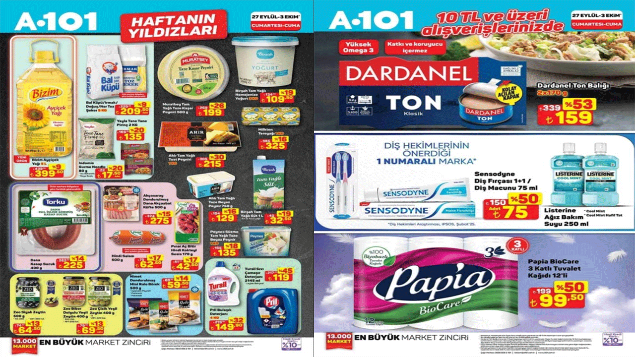 A101 27 Eylül-3 Ekim Haftanın Yıldızları Kataloğu yayımlandı! A101'de hangi ürünlerde indirim var? A101 27 Eylül-3 Ekim Haftanın Yıldızları Kataloğu yayımlandı! A101'de hangi ürünlerde indirim var?