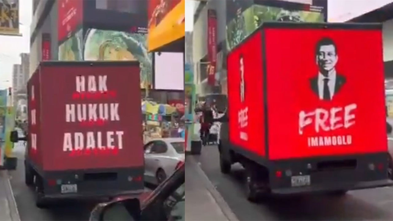 New York sokaklarında “Free İmamoğlu” kamyonu