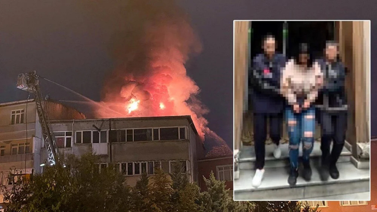 Beyoğlu'nda yangın: Sevgilisi içeri almayınca binayı ateşe verdi