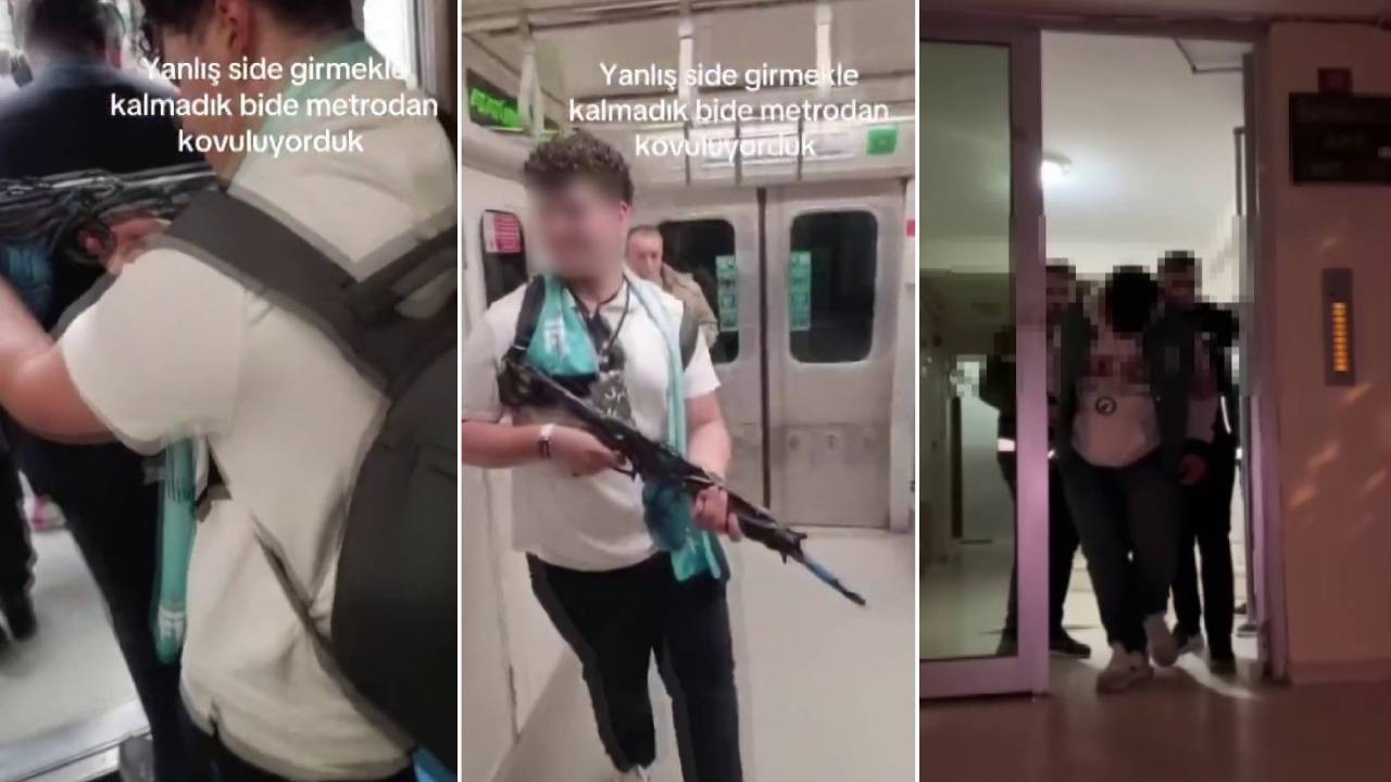 İstanbul’da metroda yolculara oyuncak tüfek doğrultan çocuk gözaltında (Video)