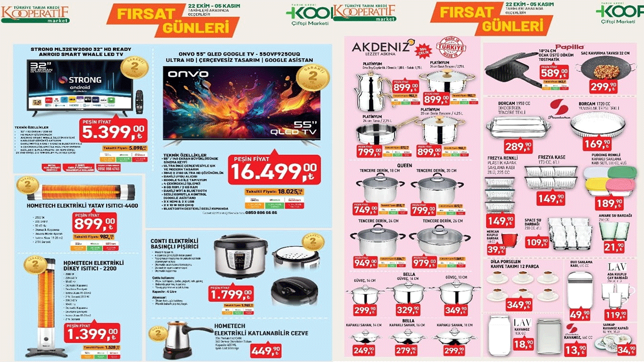Tarım Kredi KOOP Çiftçi Marketi 5 Kasım 2025’e kadar geçerli indirim kataloğu yayımlandı!